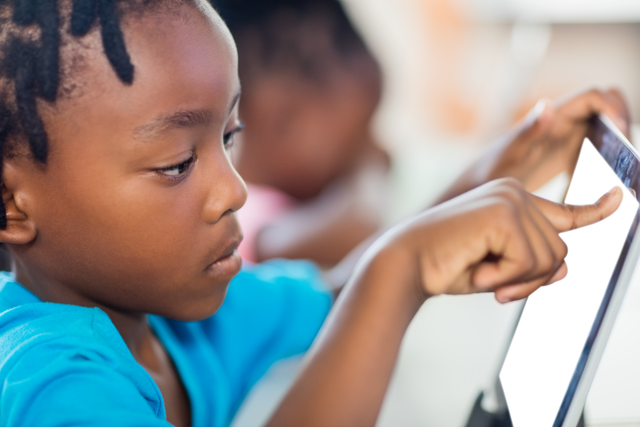 Close-Up of Child Using Transparent Digital Tablet, Interactive Learning Concept - Download Free Stock Videos Pikwizard.com