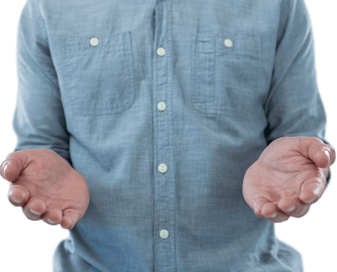 man holding transparent imaginary object middle section - Download Free Stock Videos Pikwizard.com