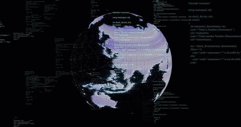 Digital Globe with Network Connections and Data Visualizations - Download Free Stock Images Pikwizard.com