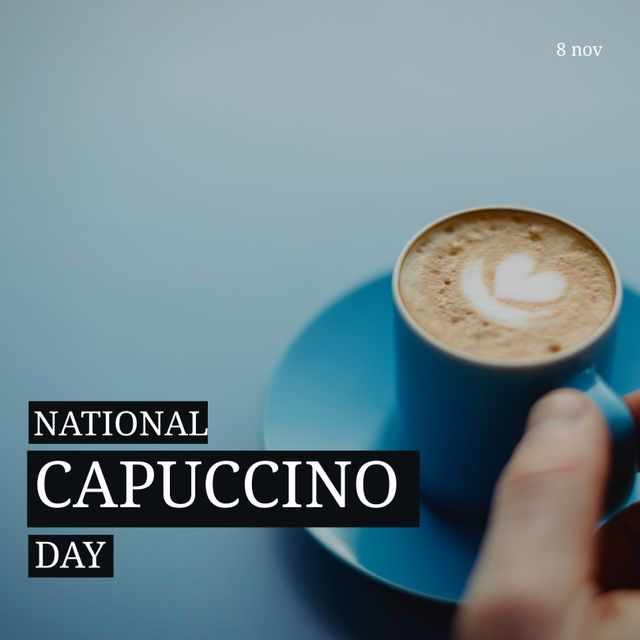 Celebrating National Cappuccino Day with a Coffee Cup - Download Free Stock Templates Pikwizard.com