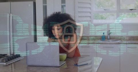 Digital Security Concept with Woman Protecting Online Data