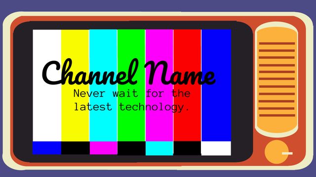 Retro TV Test Card with Colorful Stripes for Tech Vlogs and Vintage Streams - Download Free Stock Templates Pikwizard.com