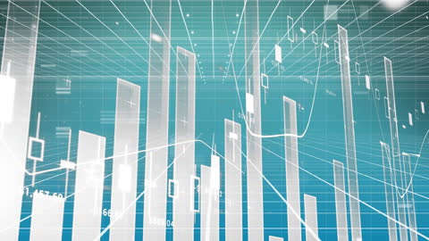 Futuristic Financial Graphs on Digital Display