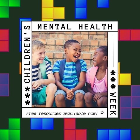 Diverse Children Celebrating Children's Mental Health Week