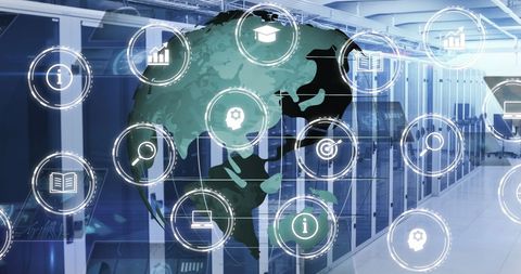 Global Digital Network Connecting Data Center Innovations - Download Free Stock Images Pikwizard.com