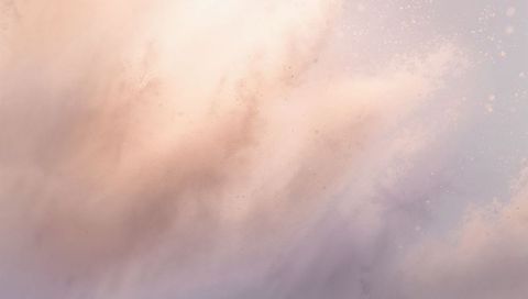 Floating Pastel Cloudscape Drifting Through Soft Gradient Haze with Speckled Light