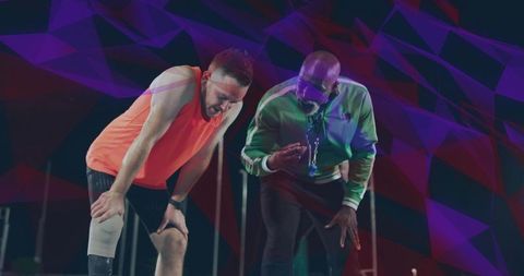 Motivational Nighttime Track Training Session with Coach