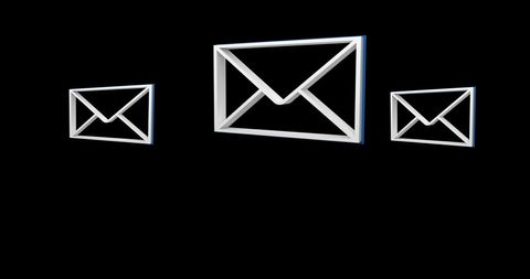 Digital Envelope Icons on Black Background