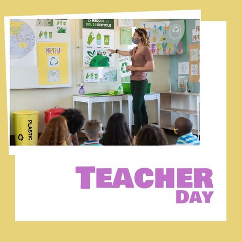 world teachers day celebration in eco-friendly classroom - Download Free Stock Templates Pikwizard.com