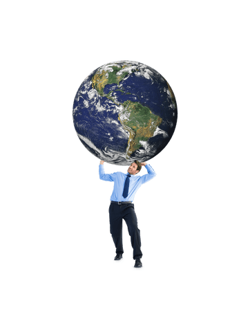 businessman carrying globe on transparent background illustrating global responsibility - Download Free Stock Videos Pikwizard.com