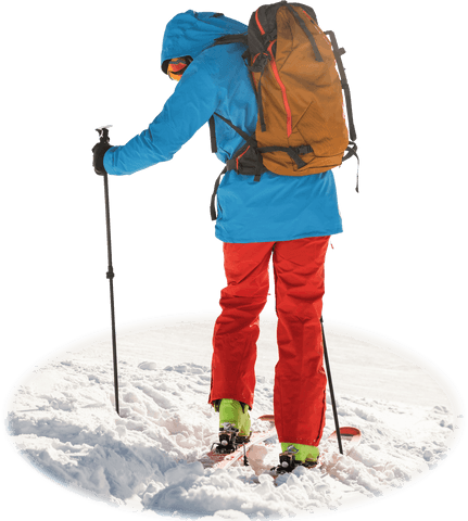 transparent ski enthusiast with backpack on snowy slope - Download Free Stock Videos Pikwizard.com