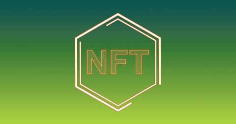 Digital NFT Typography on Green Gradient Background - Download Free Stock Images Pikwizard.com