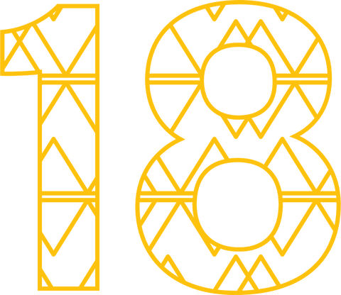 yellow patterned number 18 on transparent background for celebration designs - Download Free Stock Videos Pikwizard.com