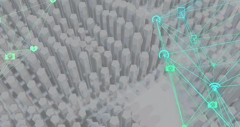 Digital Network Connections Over Abstract 3D Structure - Download Free Stock Images Pikwizard.com