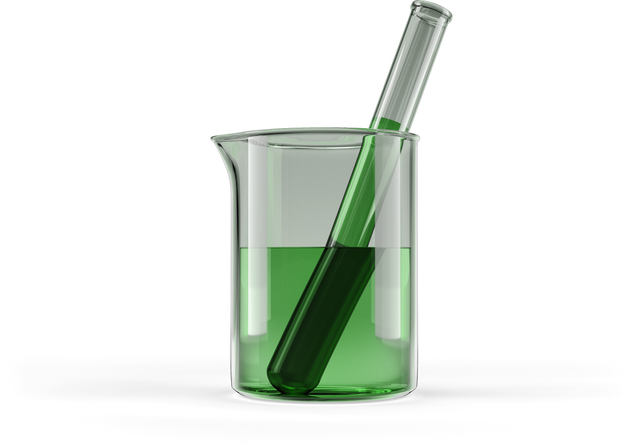 Transparent Beaker with Blue and Green Chemical Solution for Science Research - Download Free Stock Videos Pikwizard.com