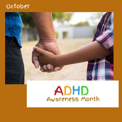 father and son holding hands for adhd awareness month - Download Free Stock Templates Pikwizard.com