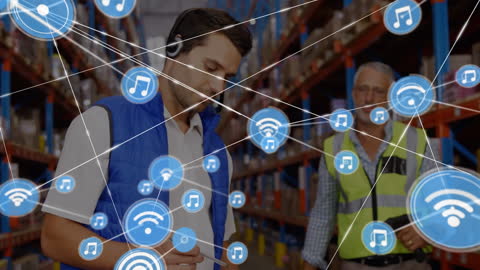 Connected Warehouse Team Utilizing Advanced Technology