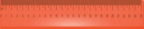 Red ruler on transparent background for educational design