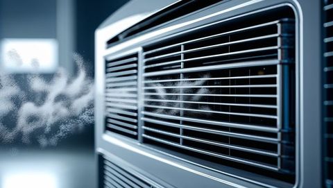 Vibrant scene of ventilation system emitting fine mist