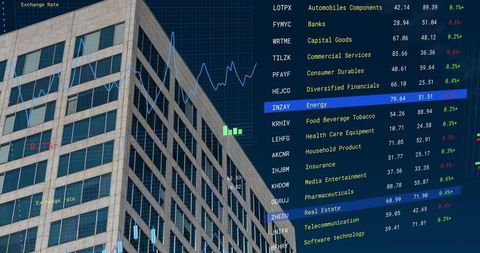 Financial Markets Data on Urban Skyscraper Background - Download Free Stock Images Pikwizard.com