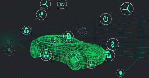 Futuristic electric vehicle design with eco-tech innovations