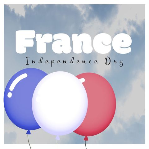 france independence day celebratory balloons against blue sky - Download Free Stock Templates Pikwizard.com