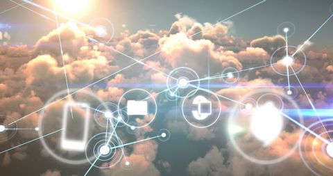 Digital Connections and Cloud Computing Virtual Interface - Download Free Stock Images Pikwizard.com