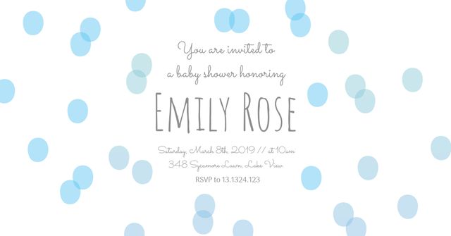 Soft Blue Polka Dot Baby Shower Invitation for Boys or Neutral Themes - Download Free Stock Templates Pikwizard.com