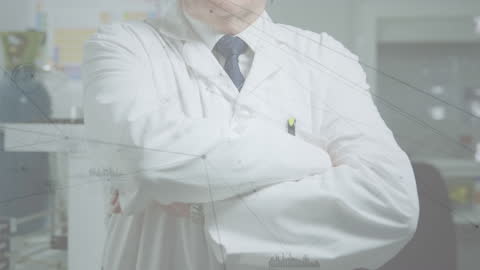 Business Professional Using Smartphone with Network Visual