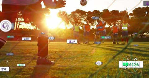 Digital integration in football training during sunset