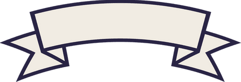 Curved flat ribbon banner on transparent background