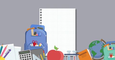 School Supplies with Blank Paper for Educational Themes - Download Free Stock Images Pikwizard.com
