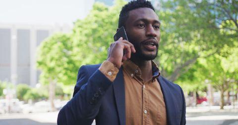 Businessman Communicating with Smartphone Outdoors - Download Free Stock Images Pikwizard.com