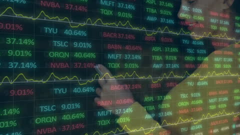 Digital Rendering Woman Analyzing Stock Market Data