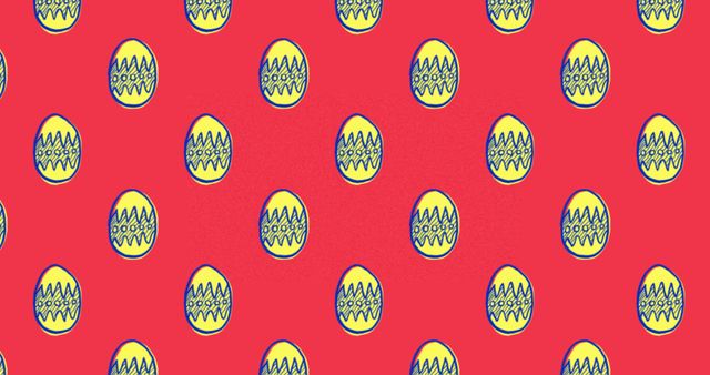 Seamless Pattern Of Easter Eggs On Red Background - Download Free Stock Images Pikwizard.com