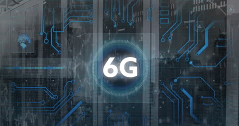6G Technology and Data Processing with Futuristic Background