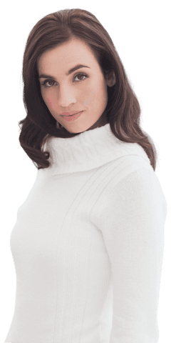 transparent woman smiling elegantly in white turtleneck sweater - Download Free Stock Videos Pikwizard.com