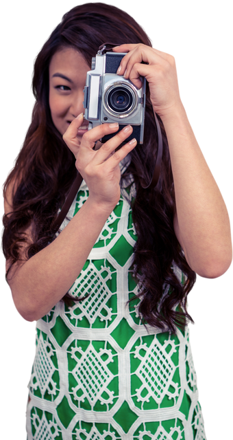 Transparent: Smiling Asian Woman Taking Photograph with Camera - Download Free Stock Videos Pikwizard.com