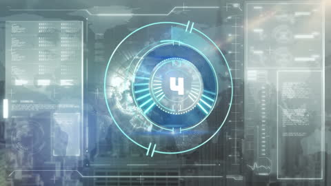 Futuristic Interface with Digital Countdown