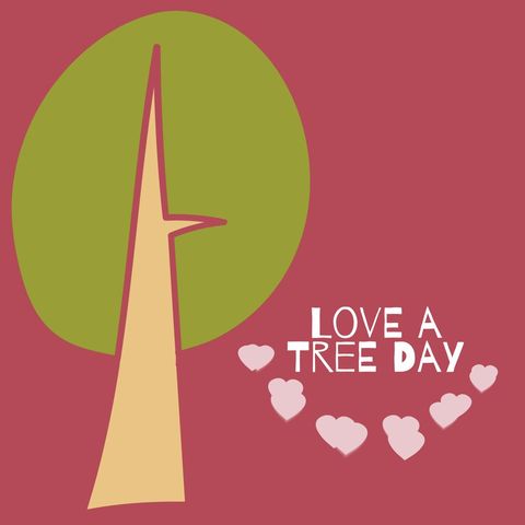 Love a Tree Day Conceptual Design with Plant and Heart Motifs - Download Free Stock Templates Pikwizard.com