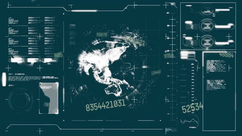 Futuristic Global Data Processing Interface Animation