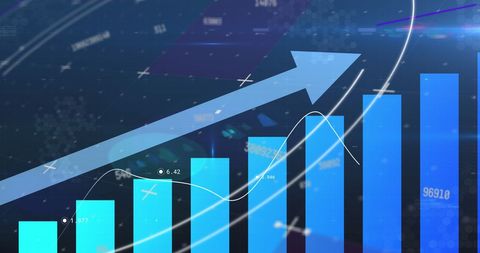Digital Financial Analytics with Growing Bar Chart - Download Free Stock Images Pikwizard.com