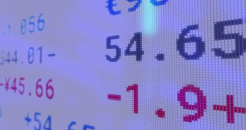 Digital Display of Financial Data with Numbers and Symbols - Download Free Stock Images Pikwizard.com