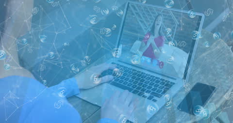 Tech Visualization with Cryptocurrency Concept in Video Call