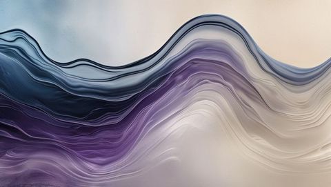 Flowing Abstract Design with Fluid Violet and Teal Waves