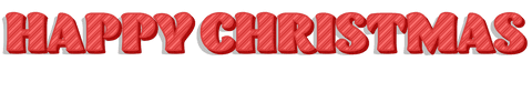 Transparent Red Striped Happy Christmas Text Banner