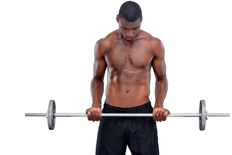 Transparent Background of African American Weightlifter