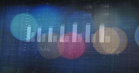 Abstract Financial Data Visualization with Light Overlays