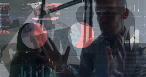 Business Team Analyzing Global Financial Data on Laptop Screen