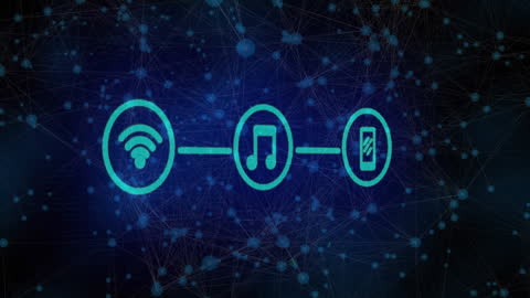 Digital Connection Network with Music Symbol